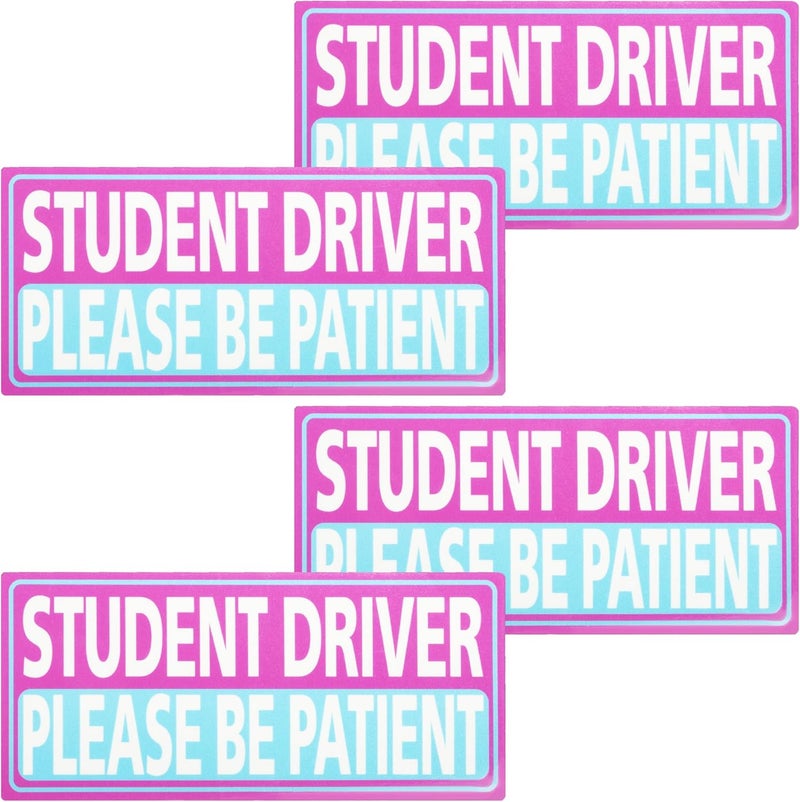 BFXM 4 PCS Student Driver Magnet for Car, New Driver Magnet for Car, Please Be Patient Funny Magnetic Student Driver,Reusable Movable Reflective Safety Warning Bumper Magnets - Image 1